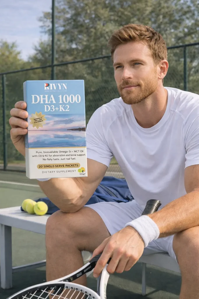 Omega DHA with person