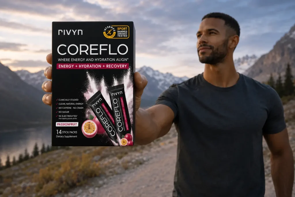 Rivyn CoreFlo man holding the product